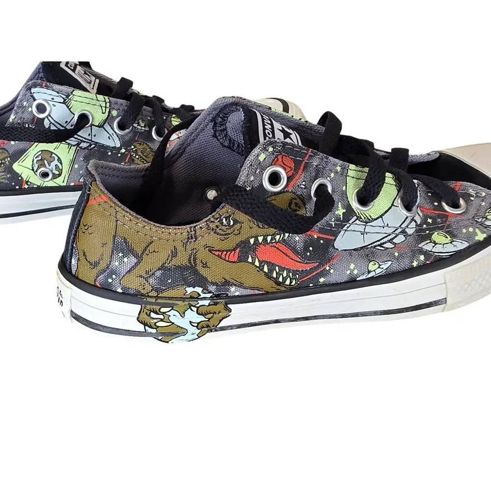 Converse Chuck Taylor Dinoverse All Star Low Top Dinosaur UFO Kids Size 2